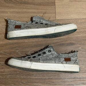 Blowfish Malibu Silver Glam Weave Casual Women's Sneakers size 9